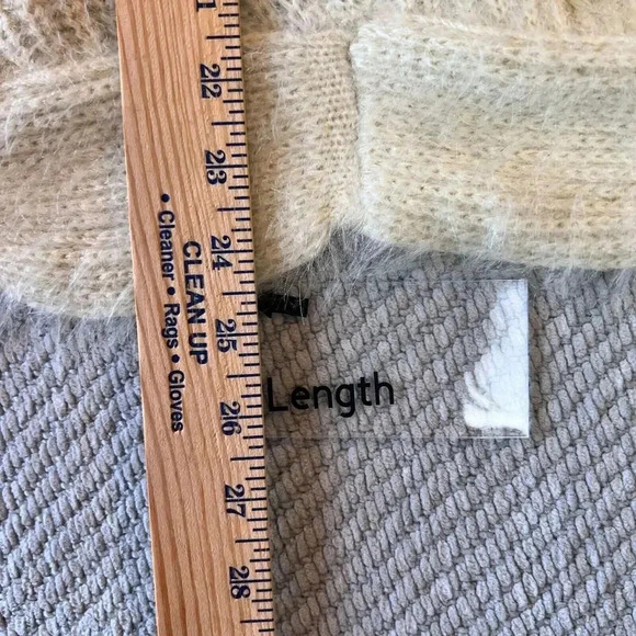 b-Sharp Womens Cream Mohair Blend Knit Cardigan Sweater Sz L Boho Slouchy Dolman - Picture 14 of 14